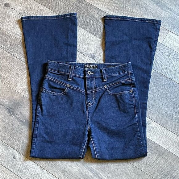 NEW! Guess LA, Dark-Wash, “Iconic-Flare”, High-Rise Jeans. Size 28. - Picture 1 of 7